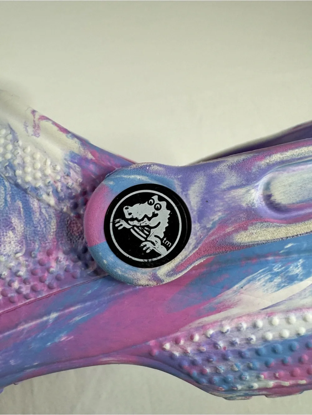 Toddler Girl's Size J1 Pink Purple Blue Tie Dye Crocs